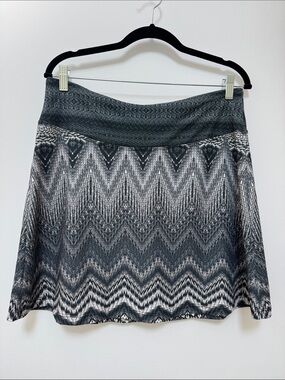 Prana Black and White Patterned Mini Skirt